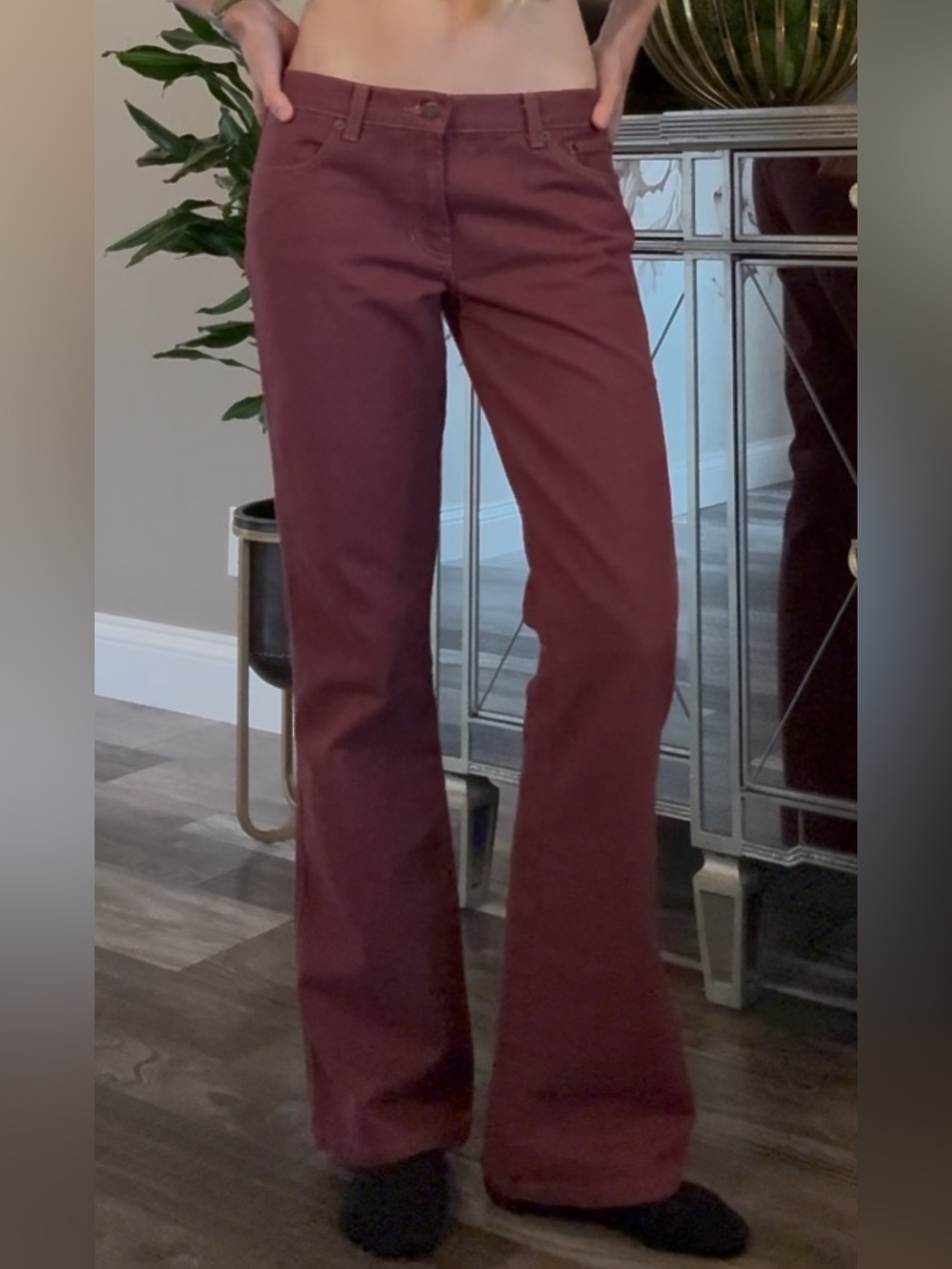 Vintage Abercrombie & Fitch burgundy Flare Jeans